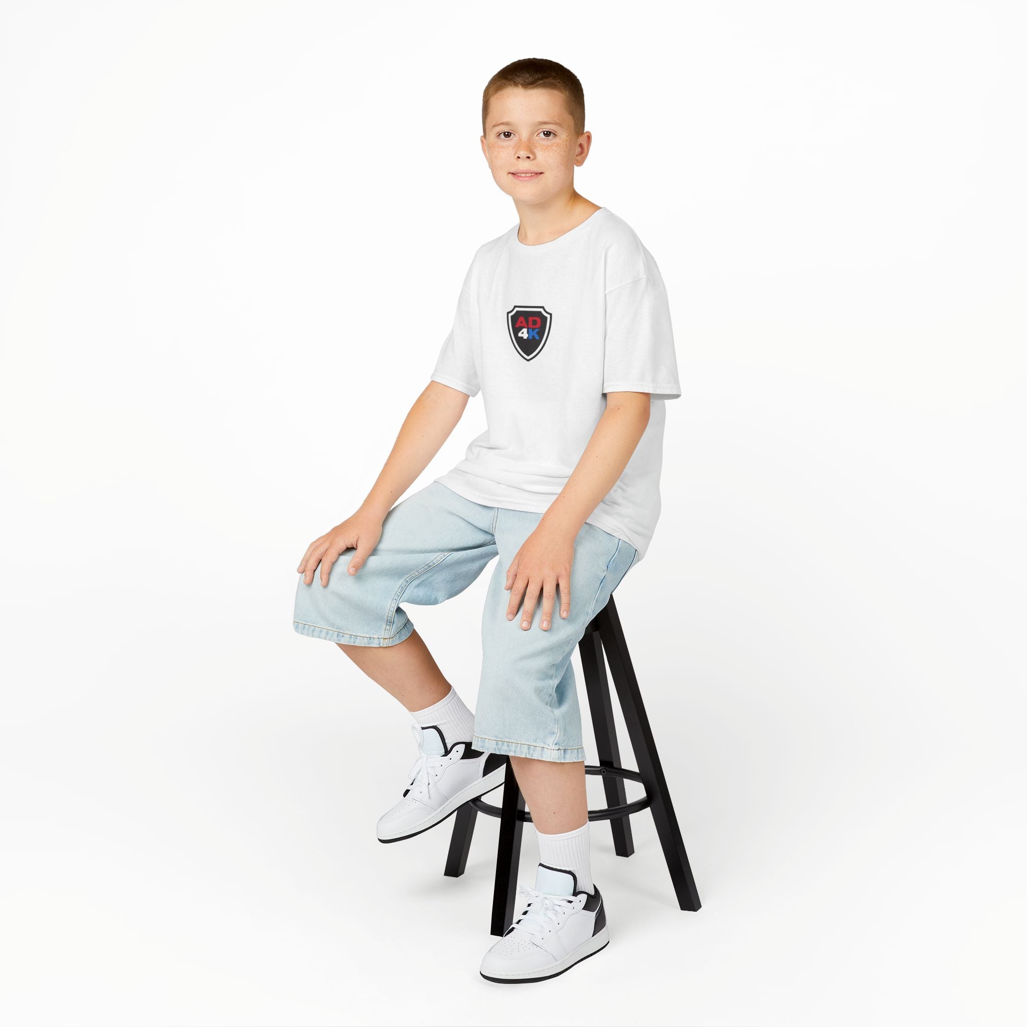 AD4K Shield Youth Tee — White