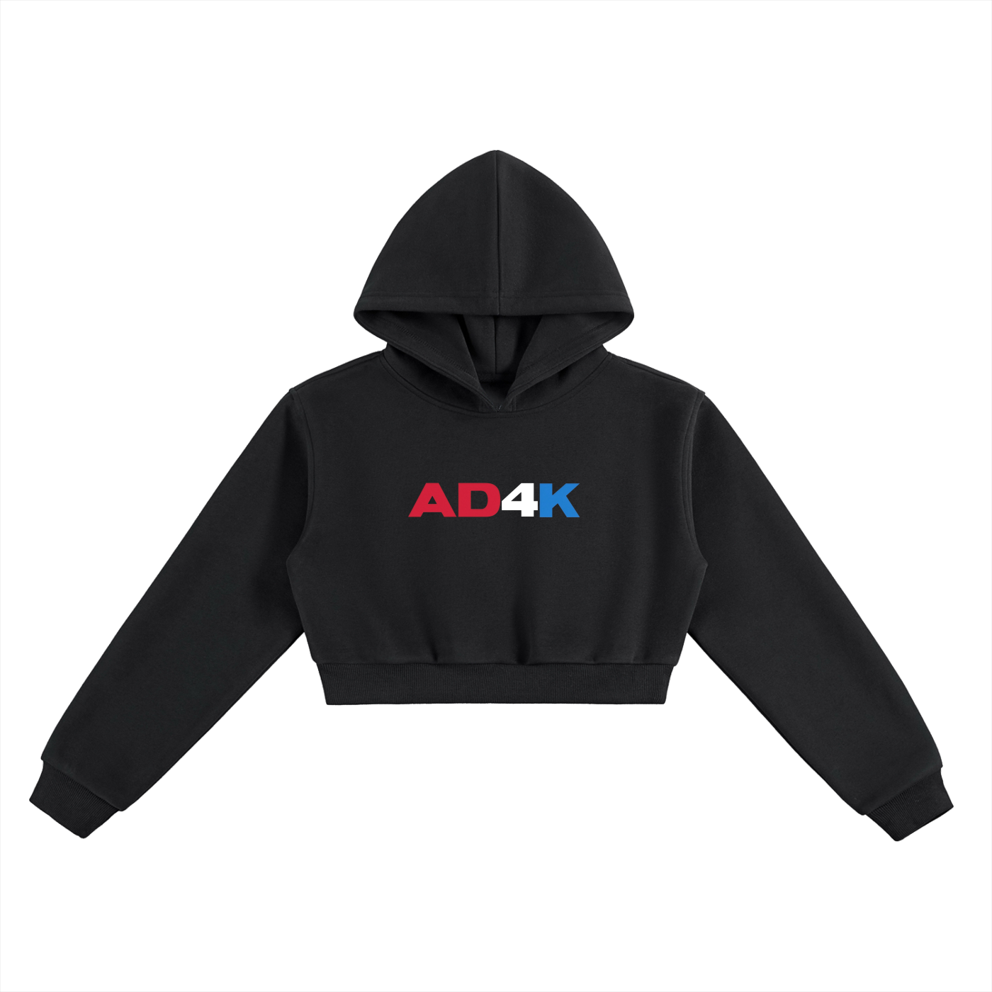 AD4K Adult Cropped Hoodie — Black