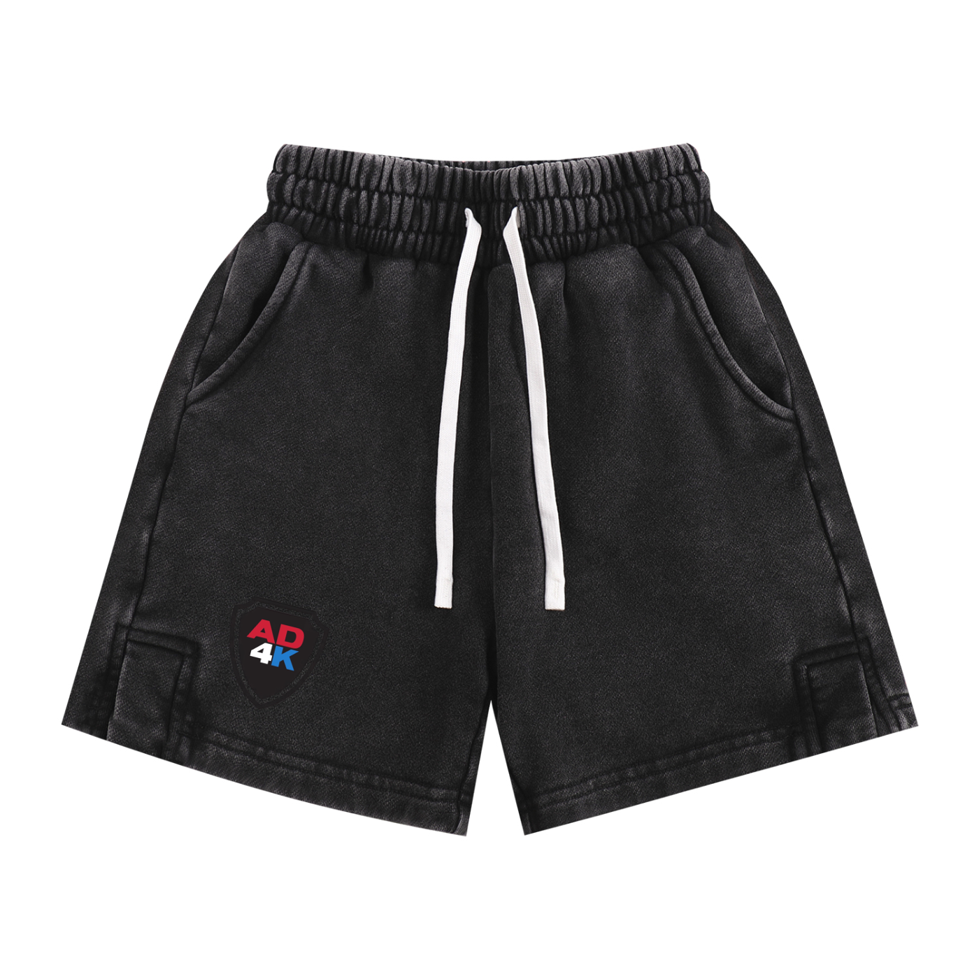 AD4K Shield Youth Stone Washed Shorts — Black