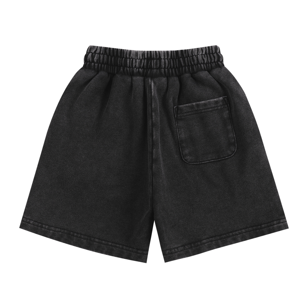 AD4K Shield Youth Stone Washed Shorts — Black